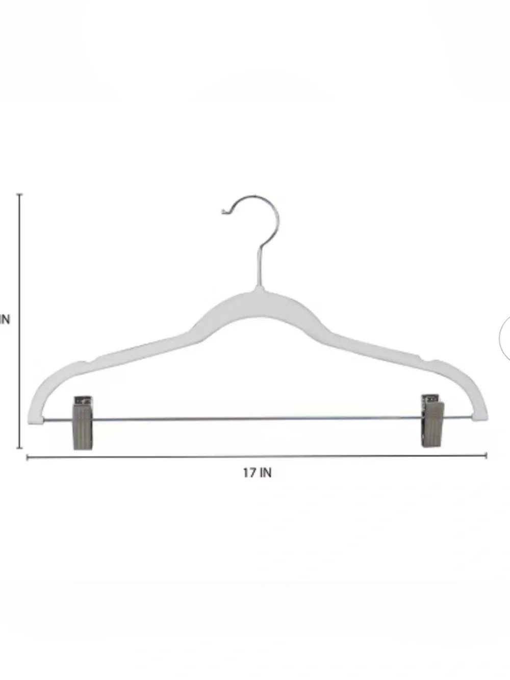 Simplify 12ct Velvet Suit Hanger w/Clips - White 17inches